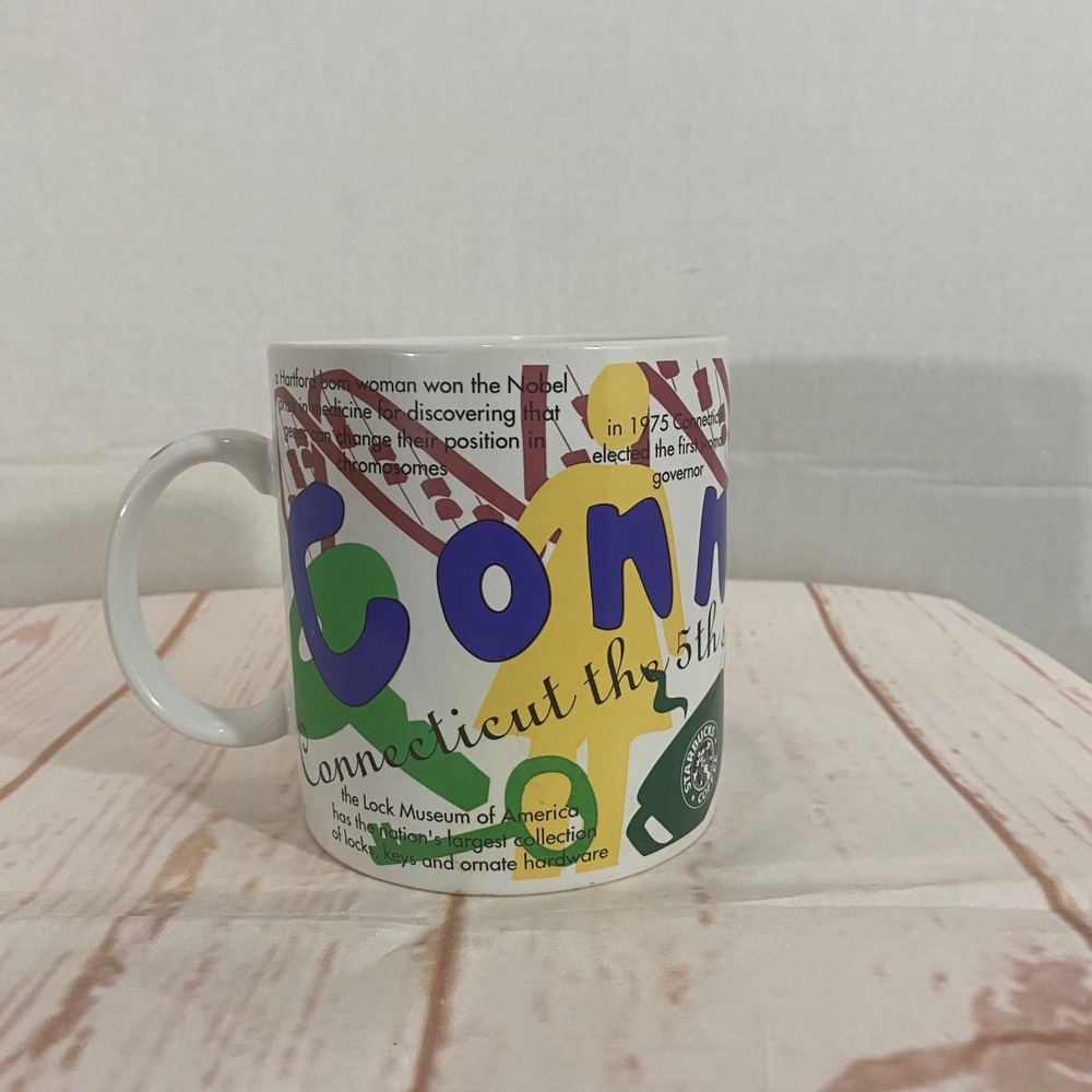 Starbucks States of Bean Connecticut Coffee Mug 1997 Jan Belson Vintage Mug